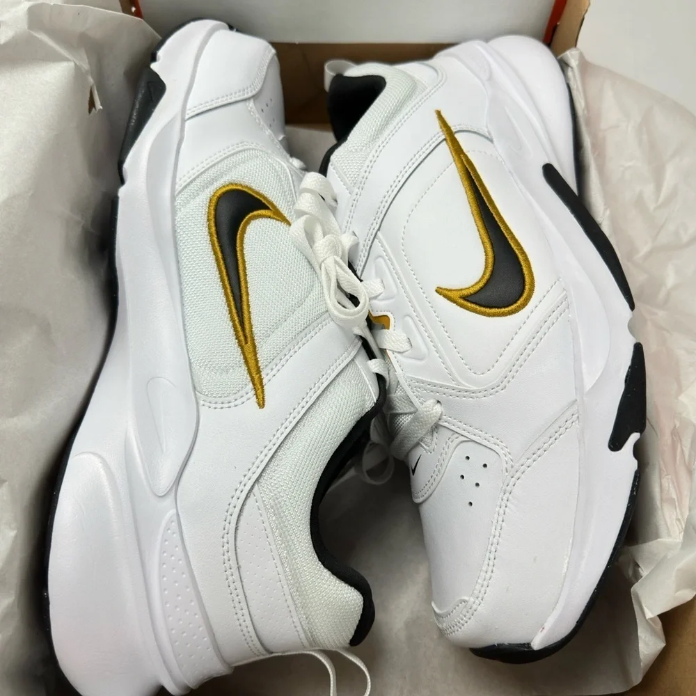 NEW - Nike Defyallday White and Gold Athletic Shoes (11.5 E)